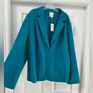 New Sejour Turquoise Classic Blazer Jacket Size 22W